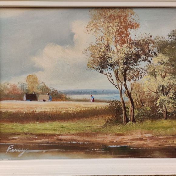 Vintage Original Painting Signed Percy Oil on Canvas - Picture 6 of 12